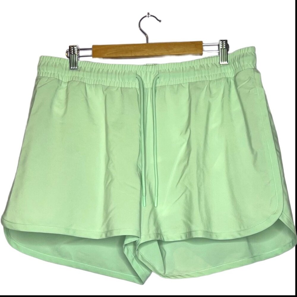 👟ID Ideology Shorts Drawstring Built in Underwear Color Mint  Women's Sz XL